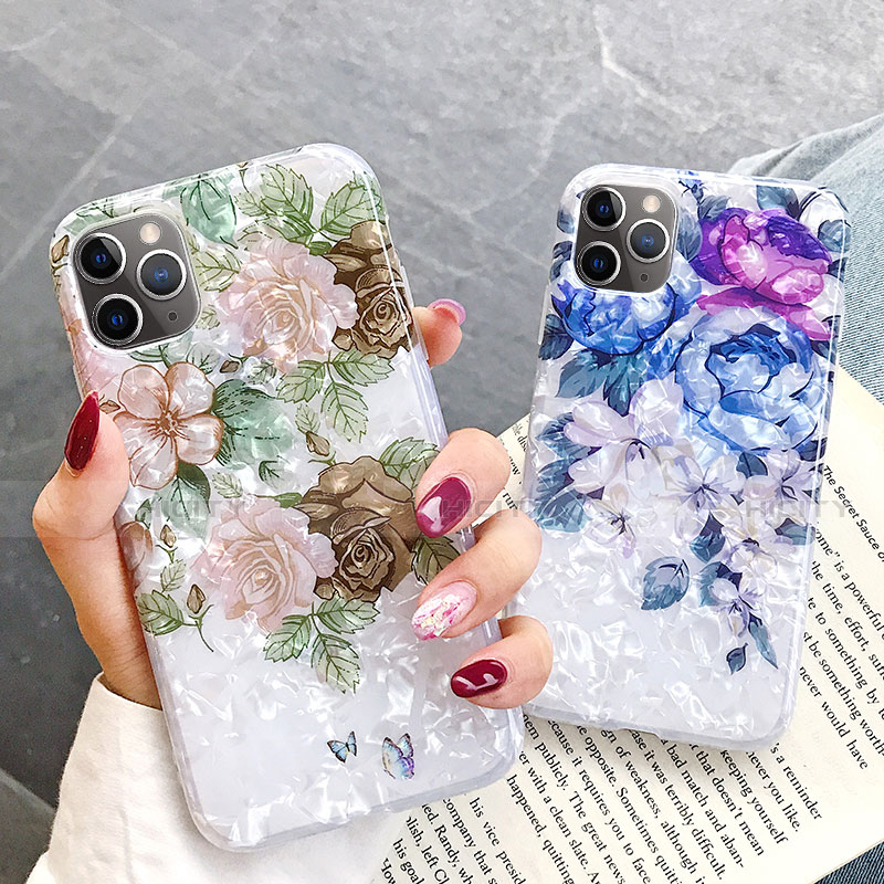 Funda Silicona Gel Goma Flores Carcasa S02 para Apple iPhone 11 Pro