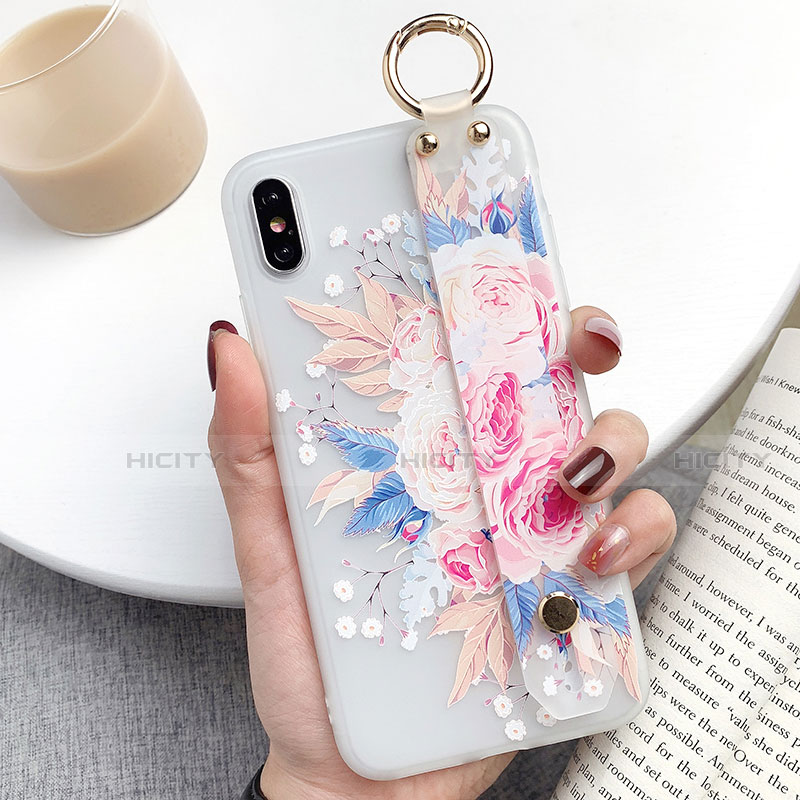 Funda Silicona Gel Goma Flores Carcasa S02 para Apple iPhone X