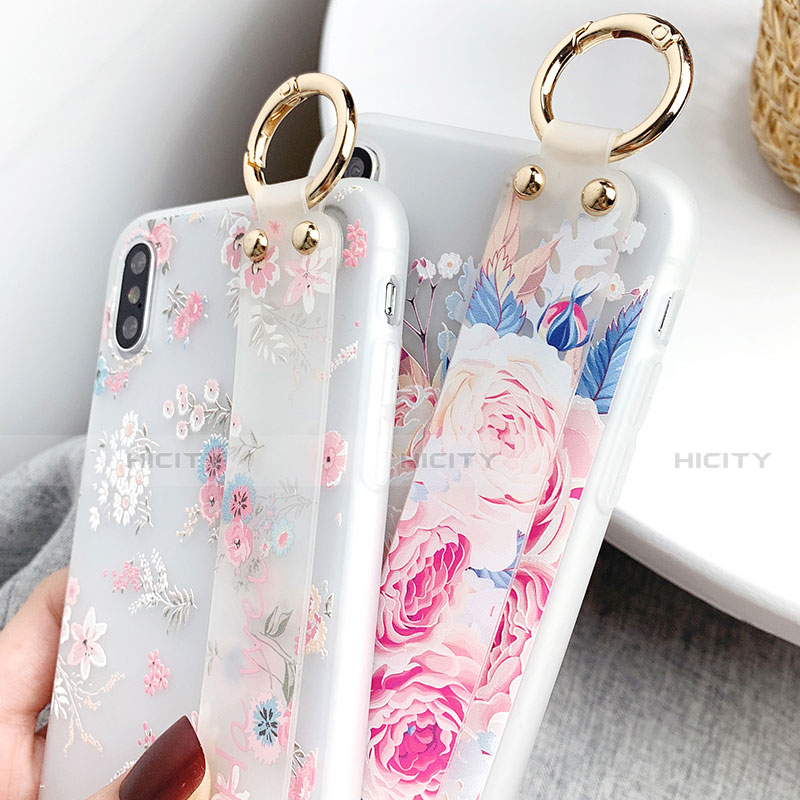 Funda Silicona Gel Goma Flores Carcasa S02 para Apple iPhone Xs