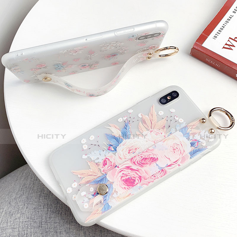 Funda Silicona Gel Goma Flores Carcasa S02 para Apple iPhone Xs