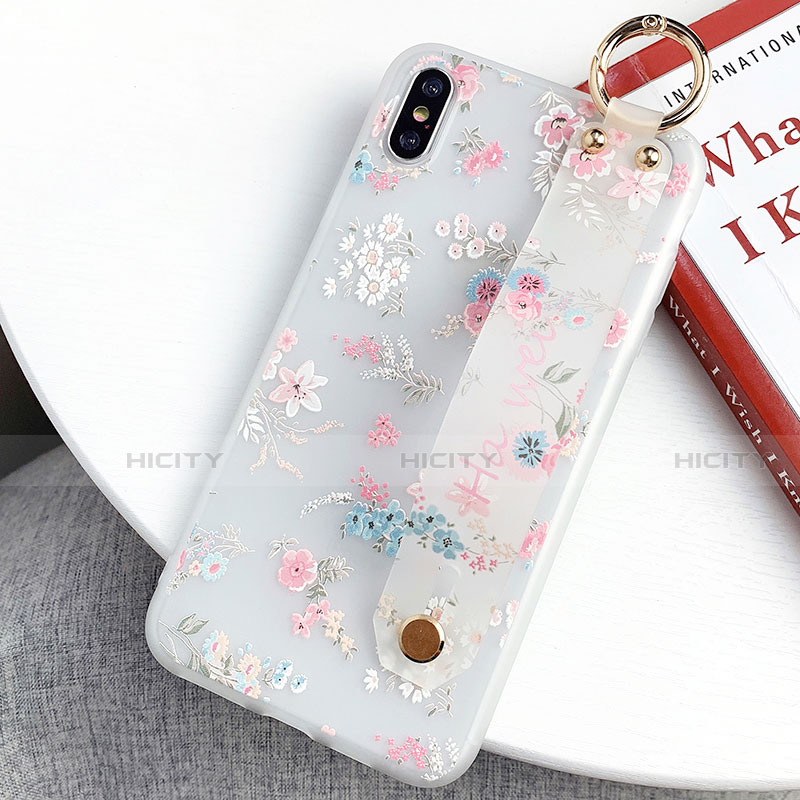 Funda Silicona Gel Goma Flores Carcasa S02 para Apple iPhone Xs