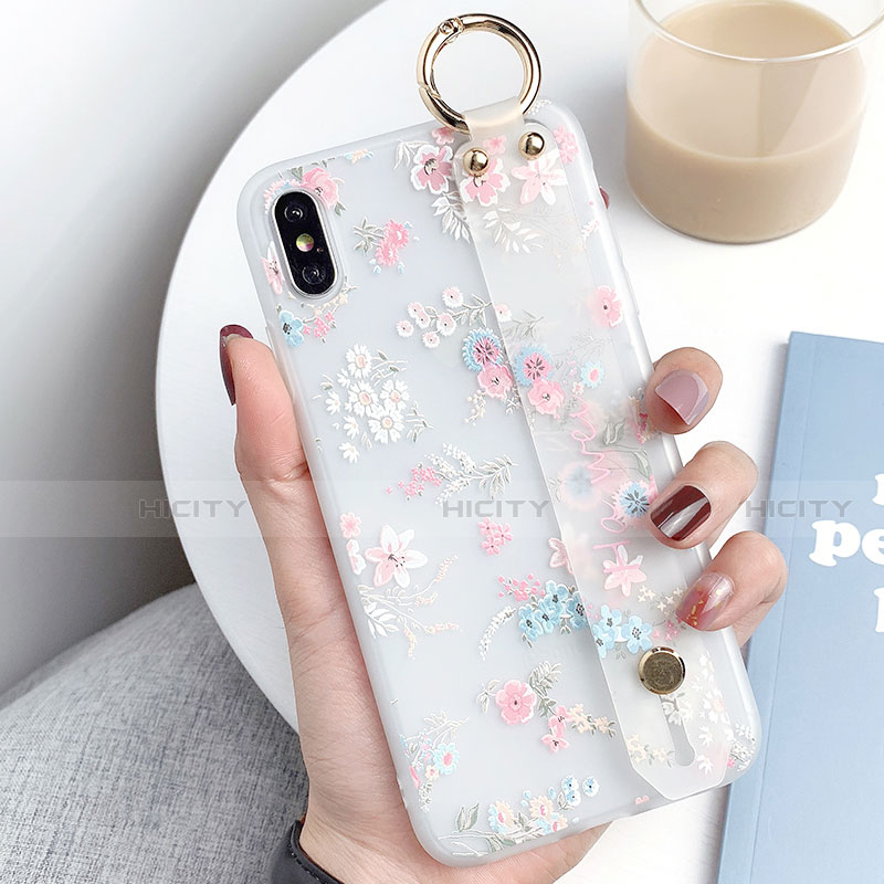 Funda Silicona Gel Goma Flores Carcasa S02 para Apple iPhone Xs Max