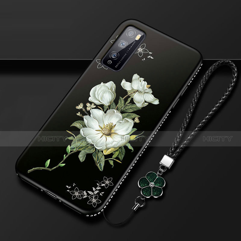 Funda Silicona Gel Goma Flores Carcasa S02 para Huawei Enjoy 20 Pro 5G