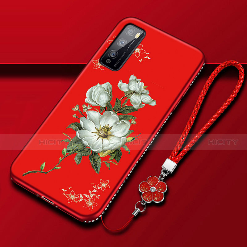 Funda Silicona Gel Goma Flores Carcasa S02 para Huawei Enjoy 20 Pro 5G