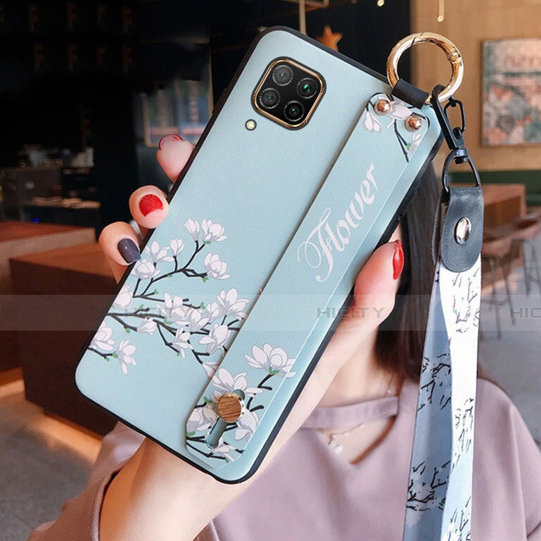 Funda Silicona Gel Goma Flores Carcasa S02 para Huawei Nova 6 SE Cian