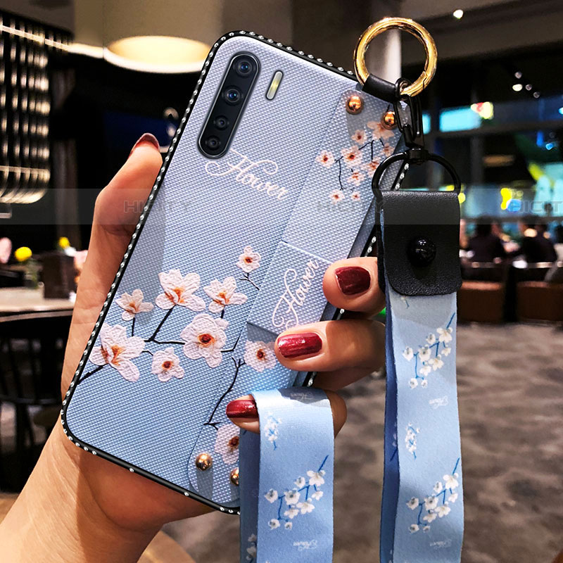 Funda Silicona Gel Goma Flores Carcasa S02 para Oppo A91