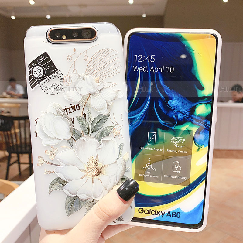 Funda Silicona Gel Goma Flores Carcasa S02 para Samsung Galaxy A90 4G