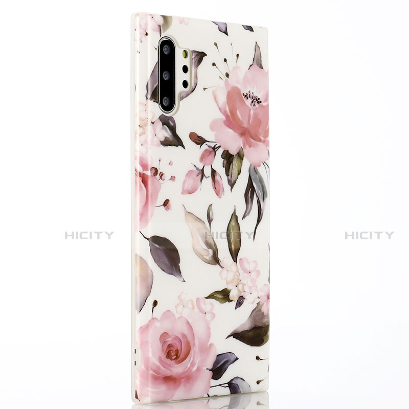 Funda Silicona Gel Goma Flores Carcasa S02 para Samsung Galaxy Note 10 Plus