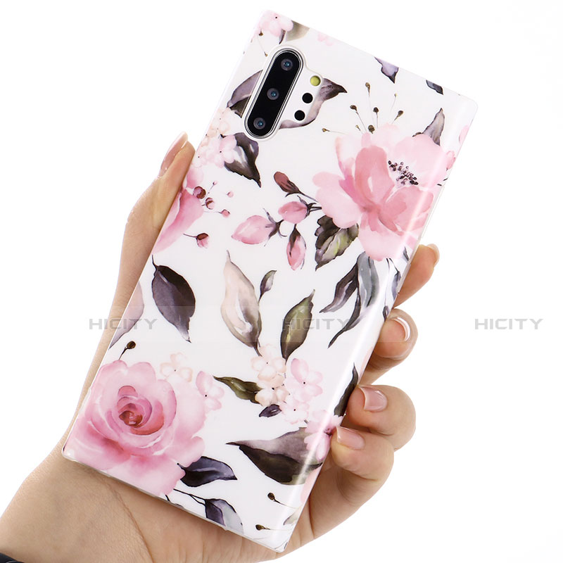 Funda Silicona Gel Goma Flores Carcasa S02 para Samsung Galaxy Note 10 Plus 5G