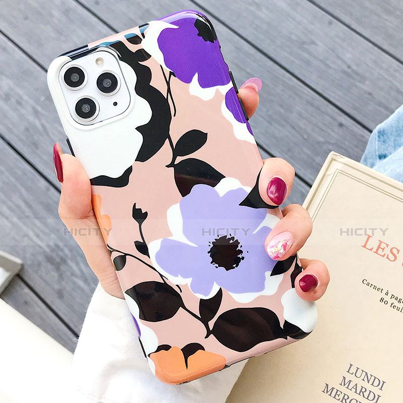 Funda Silicona Gel Goma Flores Carcasa S03 para Apple iPhone 11 Pro Multicolor