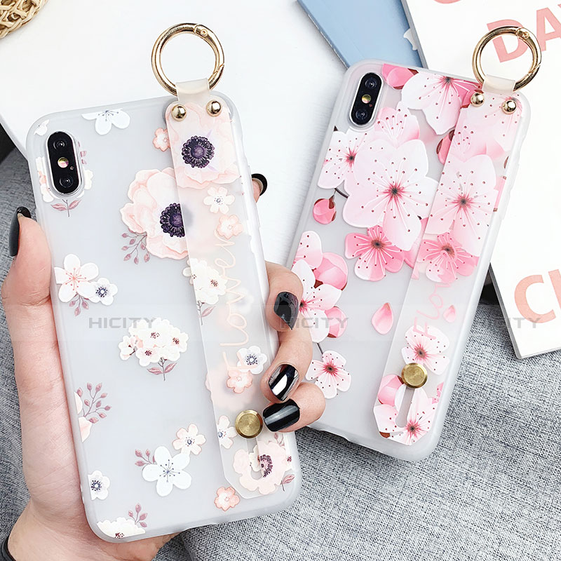 Funda Silicona Gel Goma Flores Carcasa S03 para Apple iPhone X