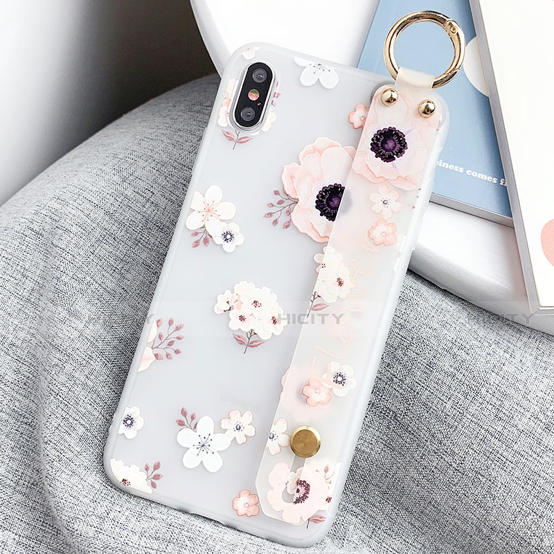 Funda Silicona Gel Goma Flores Carcasa S03 para Apple iPhone X