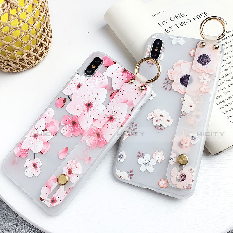 Funda Silicona Gel Goma Flores Carcasa S03 para Apple iPhone X