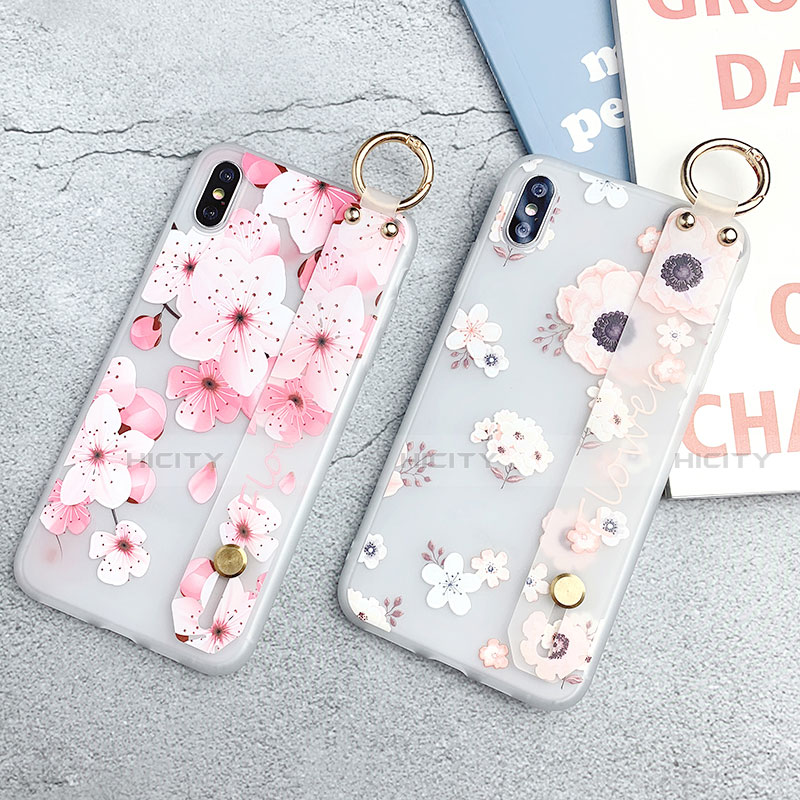 Funda Silicona Gel Goma Flores Carcasa S03 para Apple iPhone Xs