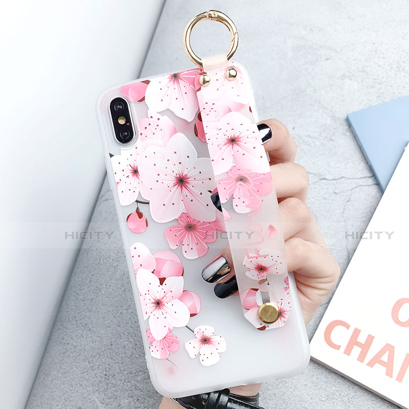 Funda Silicona Gel Goma Flores Carcasa S03 para Apple iPhone Xs Max