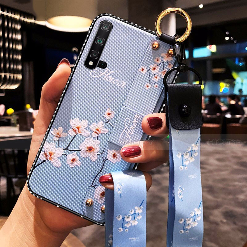 Funda Silicona Gel Goma Flores Carcasa S03 para Huawei Nova 5