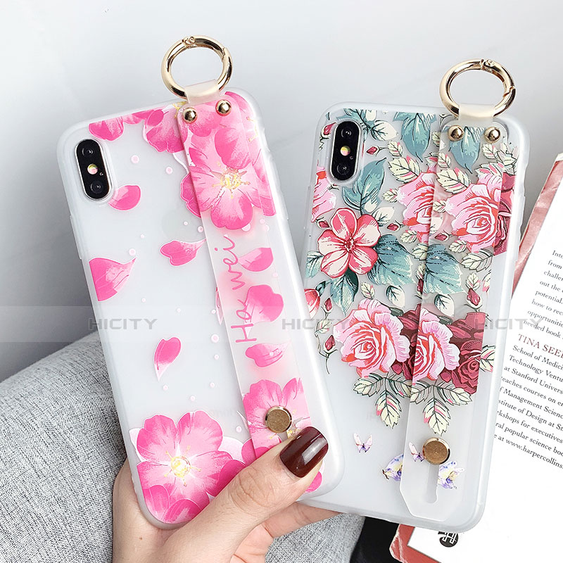 Funda Silicona Gel Goma Flores Carcasa S04 para Apple iPhone X