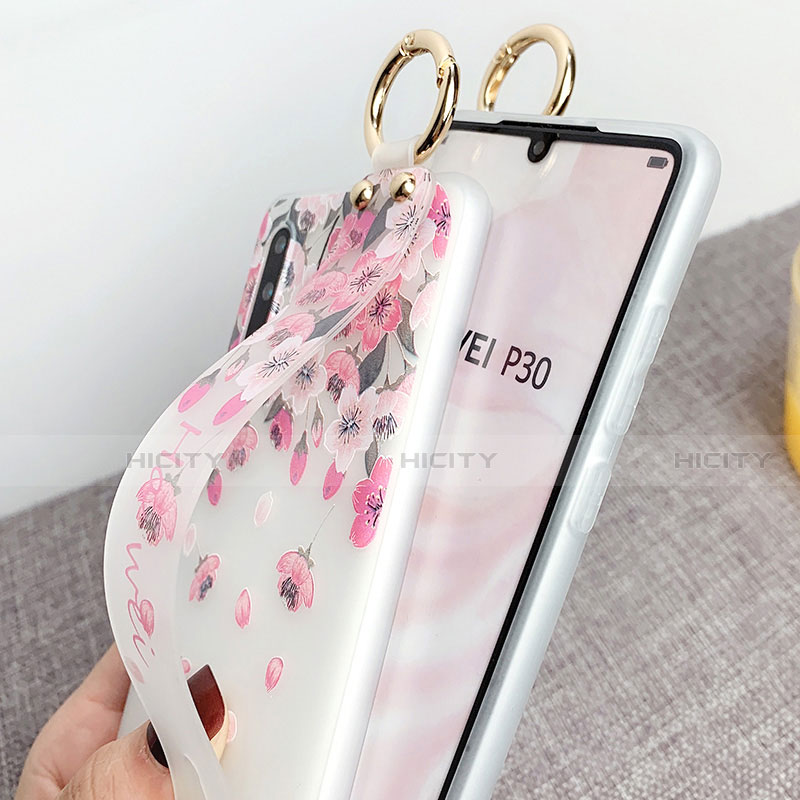 Funda Silicona Gel Goma Flores Carcasa S04 para Huawei P30