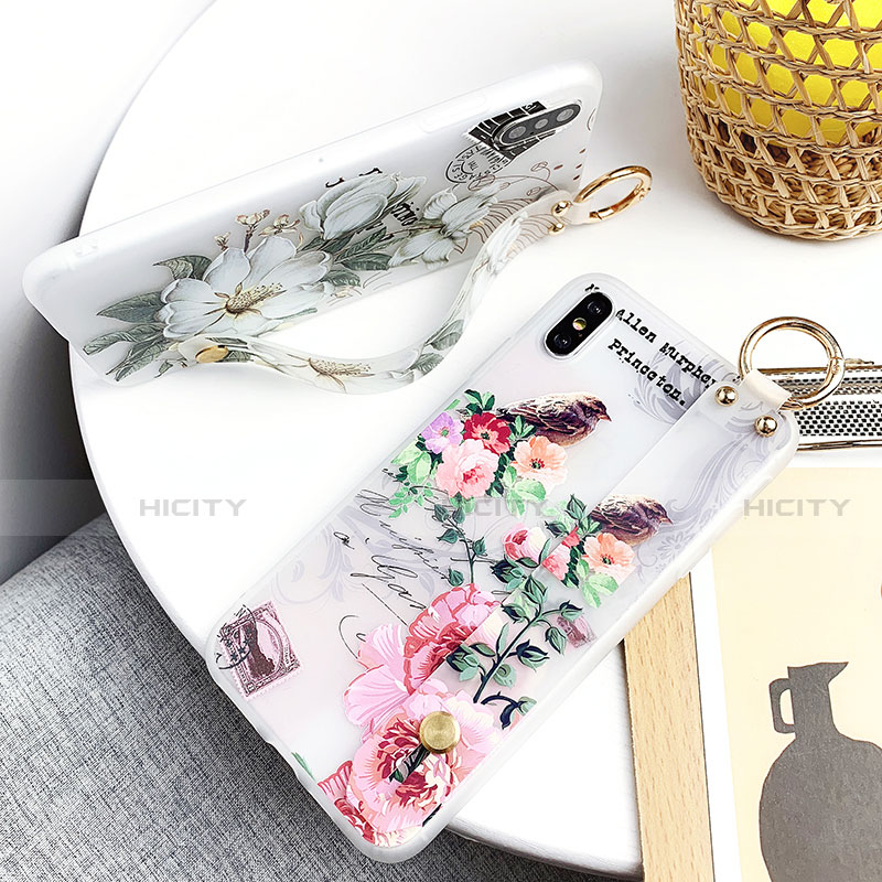 Funda Silicona Gel Goma Flores Carcasa S05 para Apple iPhone X