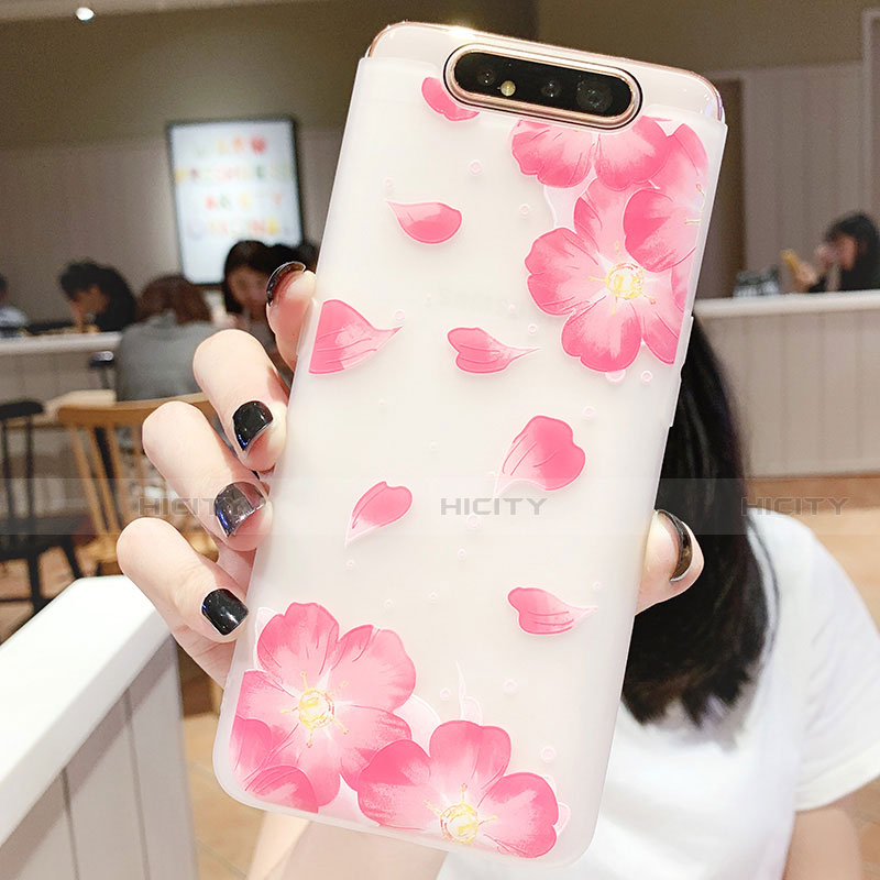 Funda Silicona Gel Goma Flores Carcasa S05 para Samsung Galaxy A80