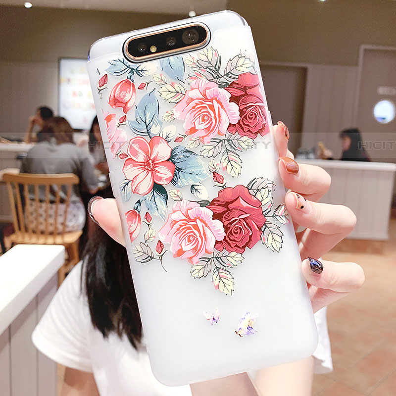 Funda Silicona Gel Goma Flores Carcasa S05 para Samsung Galaxy A90 4G