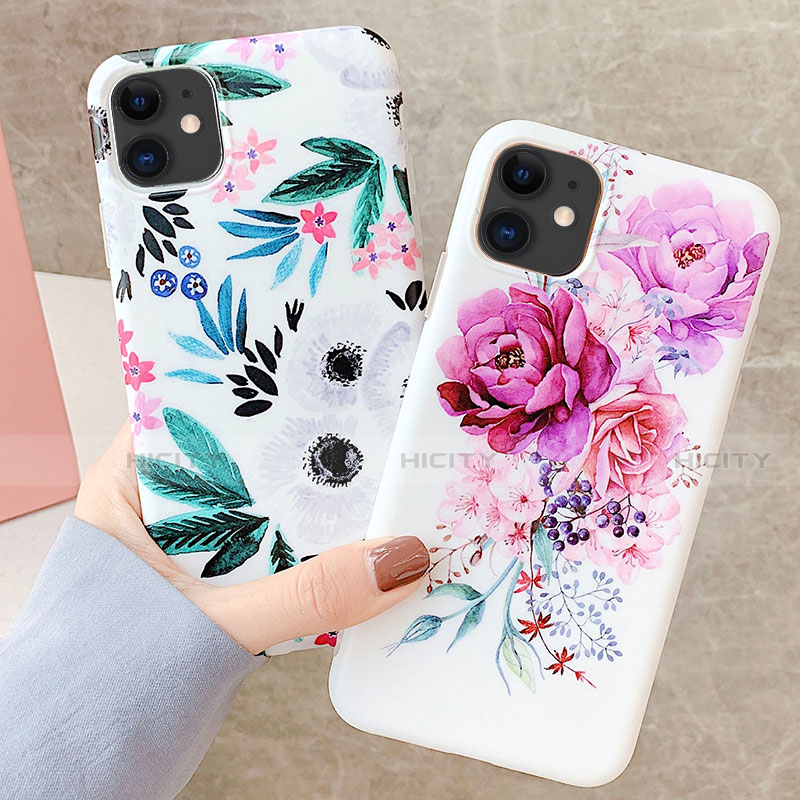 Funda Silicona Gel Goma Flores Carcasa S06 para Apple iPhone 11