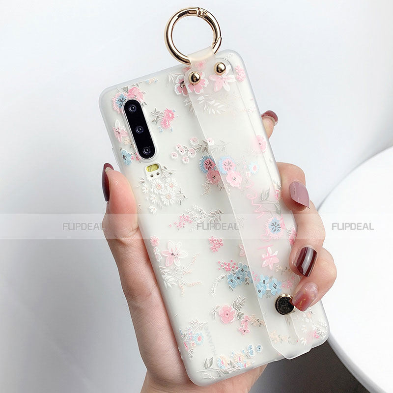 Funda Silicona Gel Goma Flores Carcasa S06 para Huawei P30