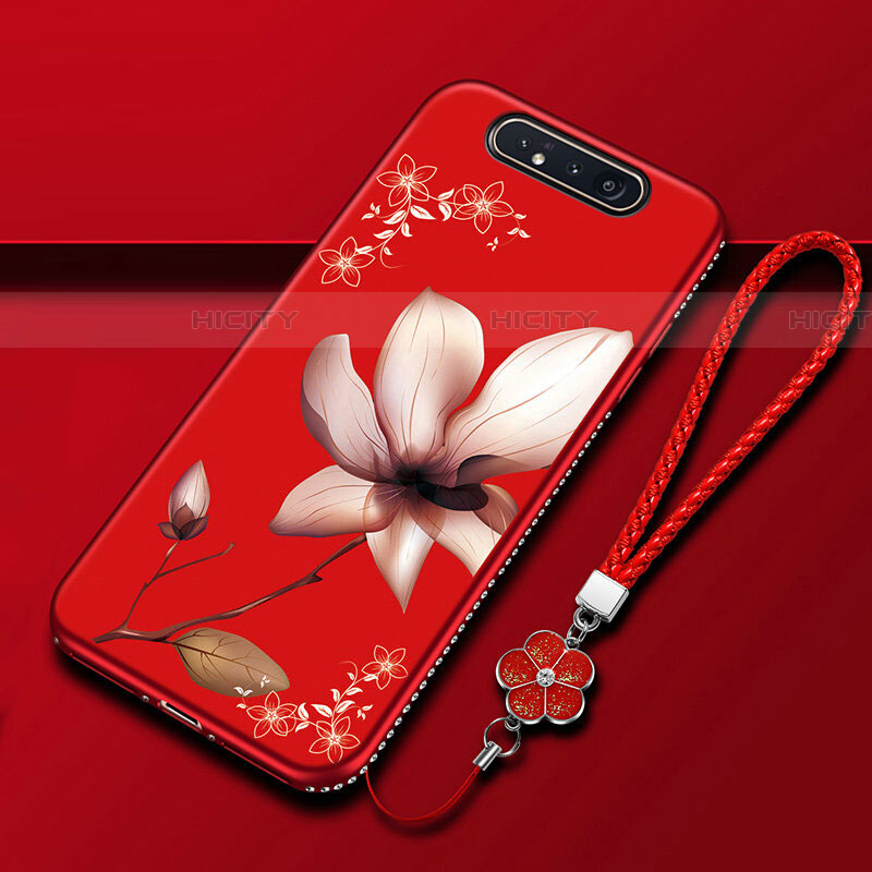 Funda Silicona Gel Goma Flores Carcasa S06 para Samsung Galaxy A80