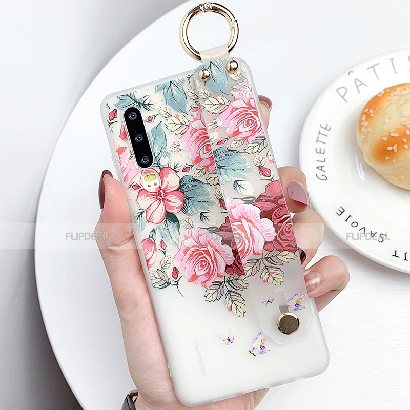 Funda Silicona Gel Goma Flores Carcasa S08 para Huawei P30