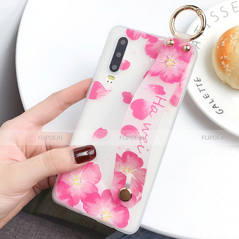 Funda Silicona Gel Goma Flores Carcasa S08 para Huawei P30