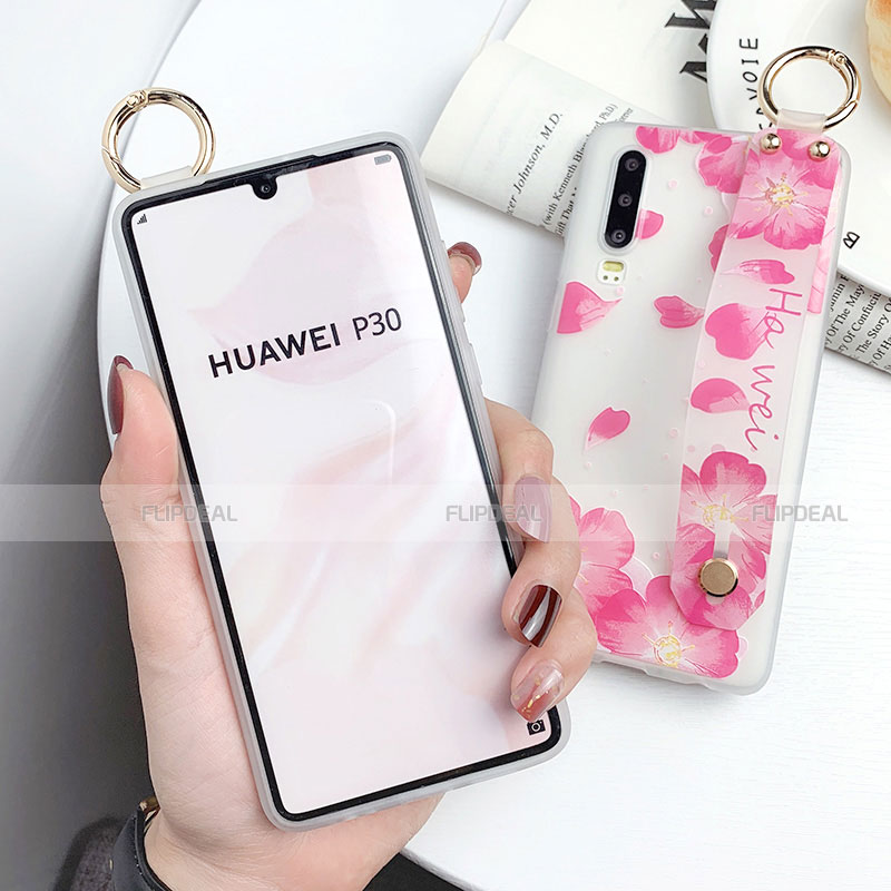 Funda Silicona Gel Goma Flores Carcasa S08 para Huawei P30