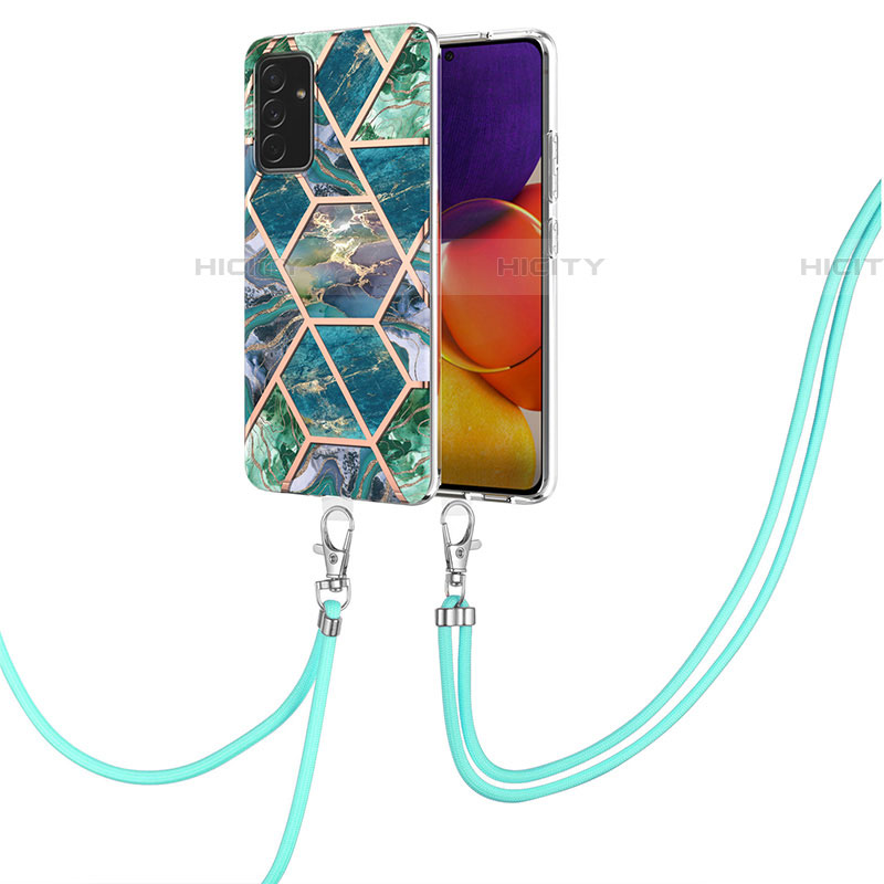 Funda Silicona Gel Goma Patron de Moda Carcasa con Acollador Cordon Lanyard Y01B para Samsung Galaxy A05s