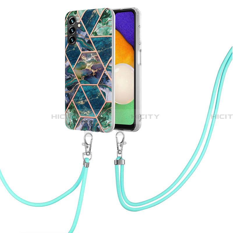 Funda Silicona Gel Goma Patron de Moda Carcasa con Acollador Cordon Lanyard Y01B para Samsung Galaxy A13 5G