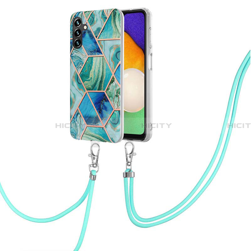 Funda Silicona Gel Goma Patron de Moda Carcasa con Acollador Cordon Lanyard Y01B para Samsung Galaxy A13 5G