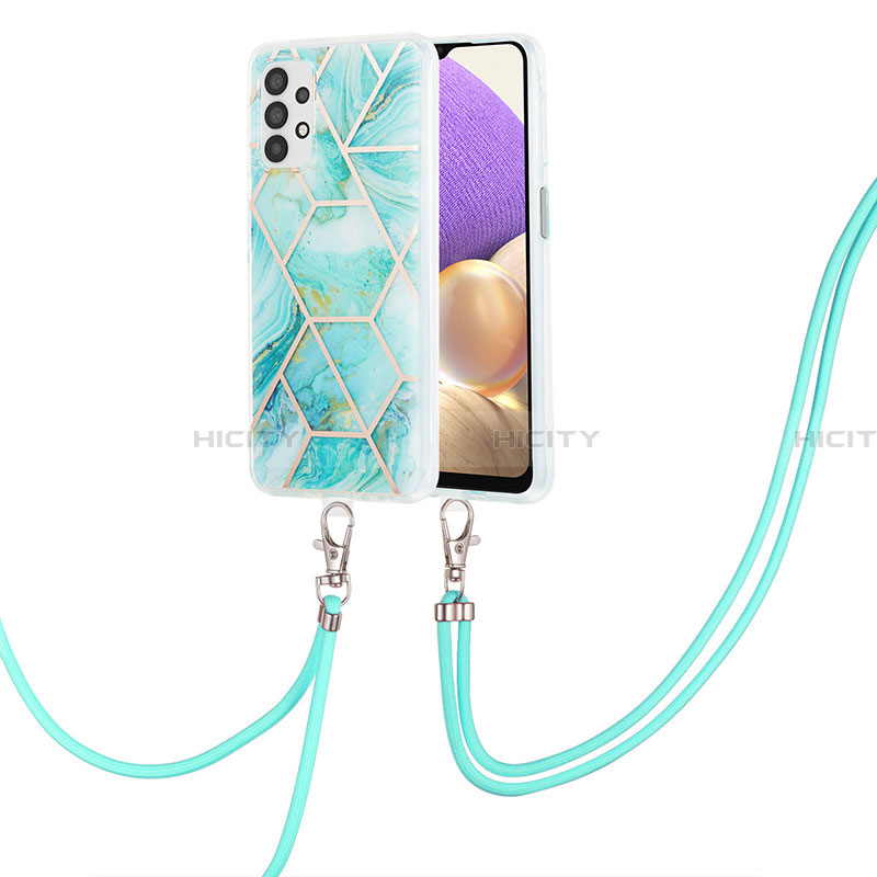 Funda Silicona Gel Goma Patron de Moda Carcasa con Acollador Cordon Lanyard Y01B para Samsung Galaxy A23 4G