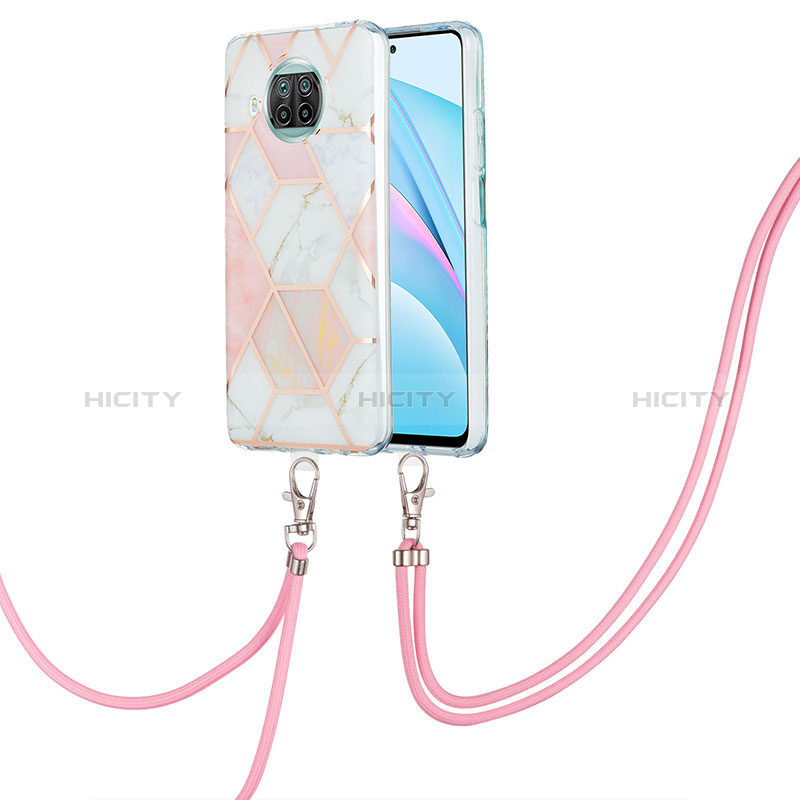 Funda Silicona Gel Goma Patron de Moda Carcasa con Acollador Cordon Lanyard Y01B para Xiaomi Mi 10i 5G