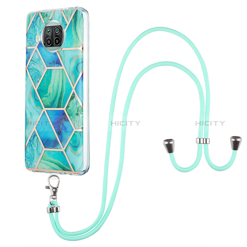 Funda Silicona Gel Goma Patron de Moda Carcasa con Acollador Cordon Lanyard Y01B para Xiaomi Mi 10i 5G