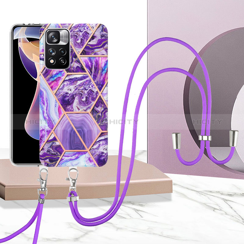 Funda Silicona Gel Goma Patron de Moda Carcasa con Acollador Cordon Lanyard Y01B para Xiaomi Mi 11i 5G (2022)