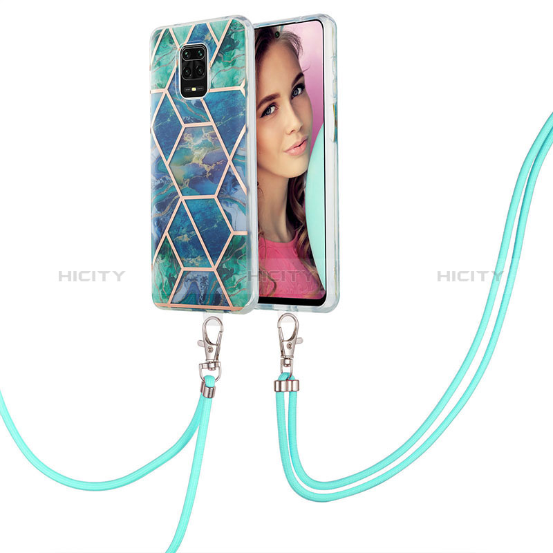 Funda Silicona Gel Goma Patron de Moda Carcasa con Acollador Cordon Lanyard Y01B para Xiaomi Poco M2 Pro