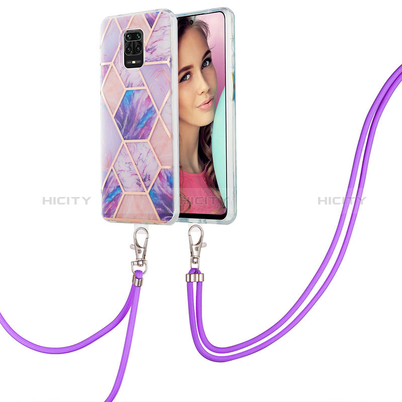 Funda Silicona Gel Goma Patron de Moda Carcasa con Acollador Cordon Lanyard Y01B para Xiaomi Poco M2 Pro