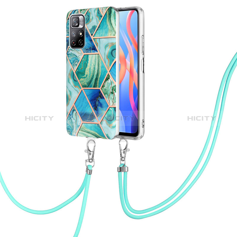 Funda Silicona Gel Goma Patron de Moda Carcasa con Acollador Cordon Lanyard Y01B para Xiaomi Poco M4 Pro 5G