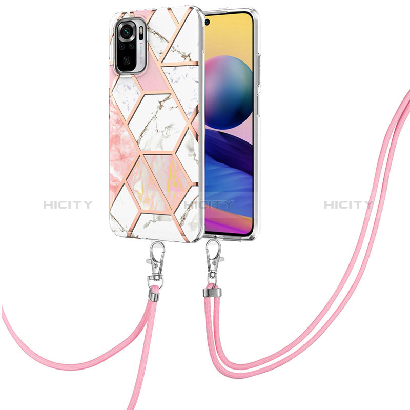 Funda Silicona Gel Goma Patron de Moda Carcasa con Acollador Cordon Lanyard Y01B para Xiaomi Poco M5S