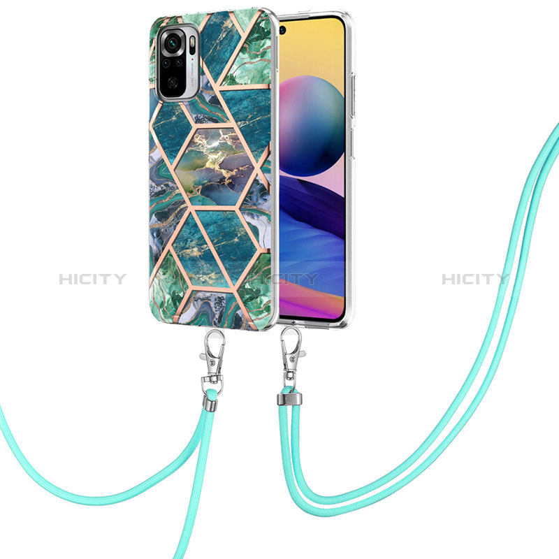 Funda Silicona Gel Goma Patron de Moda Carcasa con Acollador Cordon Lanyard Y01B para Xiaomi Poco M5S