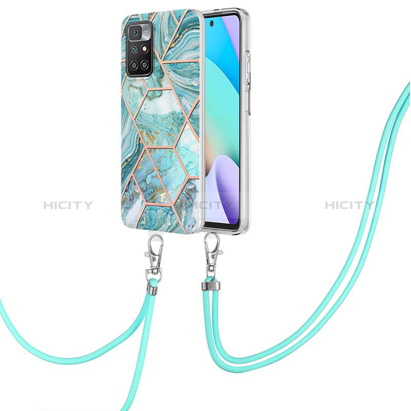 Funda Silicona Gel Goma Patron de Moda Carcasa con Acollador Cordon Lanyard Y01B para Xiaomi Redmi 10 (2022)