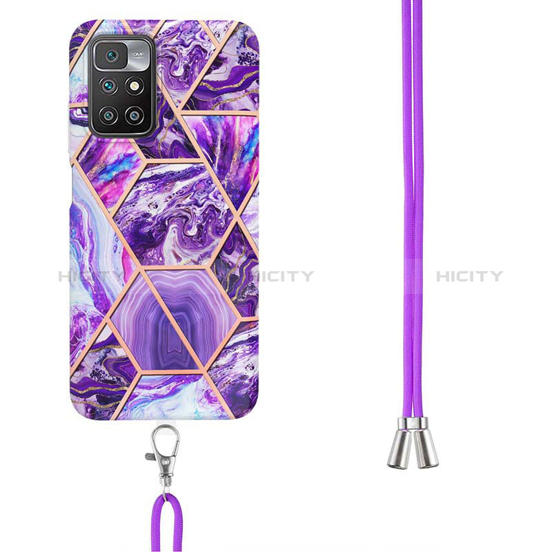 Funda Silicona Gel Goma Patron de Moda Carcasa con Acollador Cordon Lanyard Y01B para Xiaomi Redmi Note 11 4G (2021)