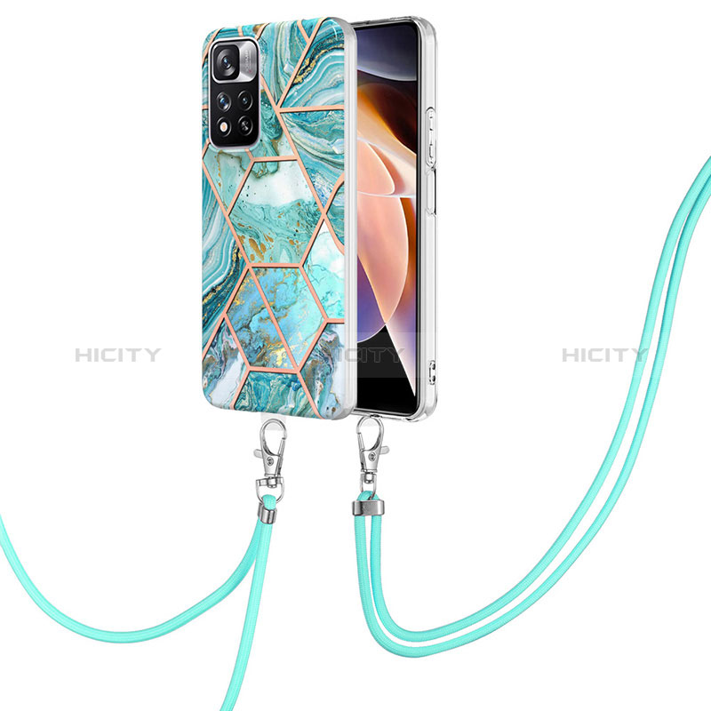 Funda Silicona Gel Goma Patron de Moda Carcasa con Acollador Cordon Lanyard Y01B para Xiaomi Redmi Note 11 Pro+ Plus 5G