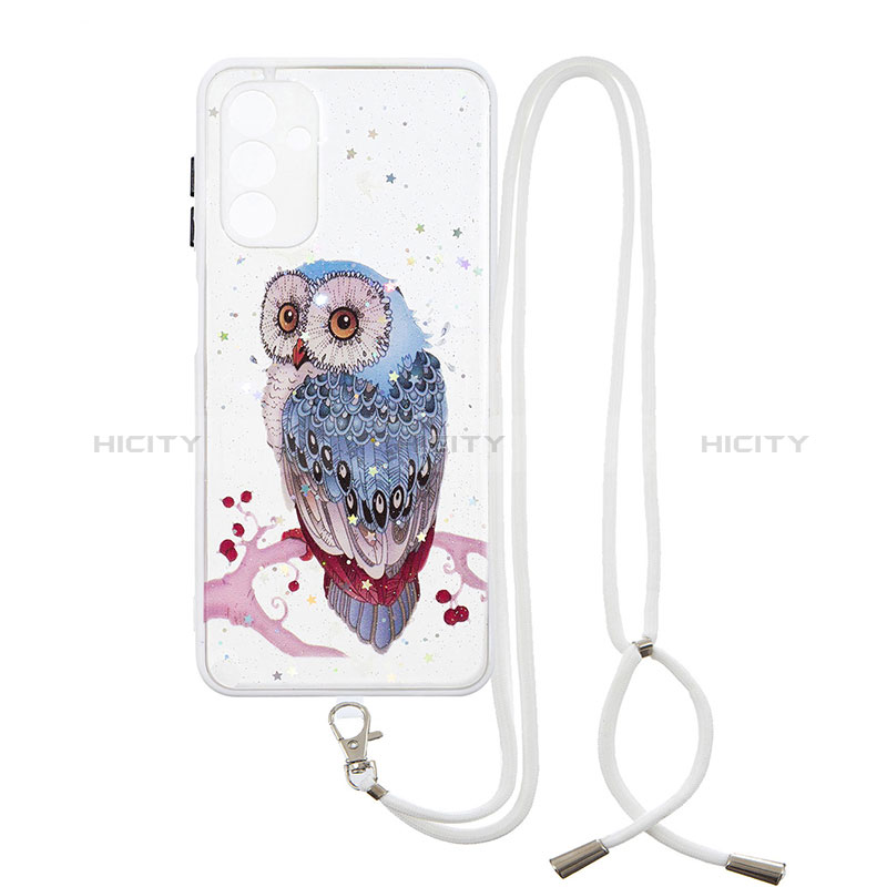 Funda Silicona Gel Goma Patron de Moda Carcasa con Acollador Cordon Lanyard Y01X para Samsung Galaxy A04s