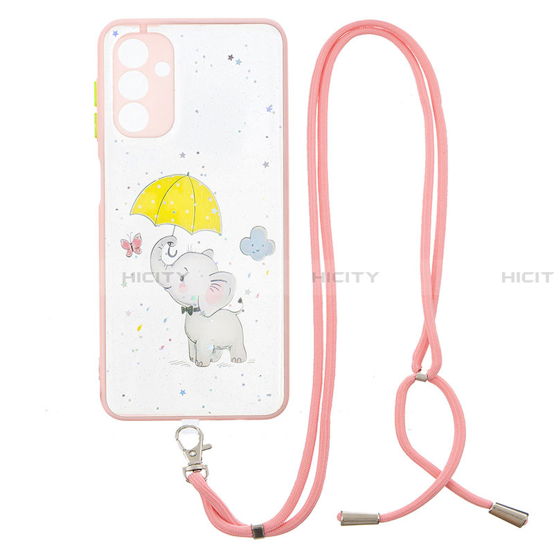 Funda Silicona Gel Goma Patron de Moda Carcasa con Acollador Cordon Lanyard Y01X para Samsung Galaxy A13 5G