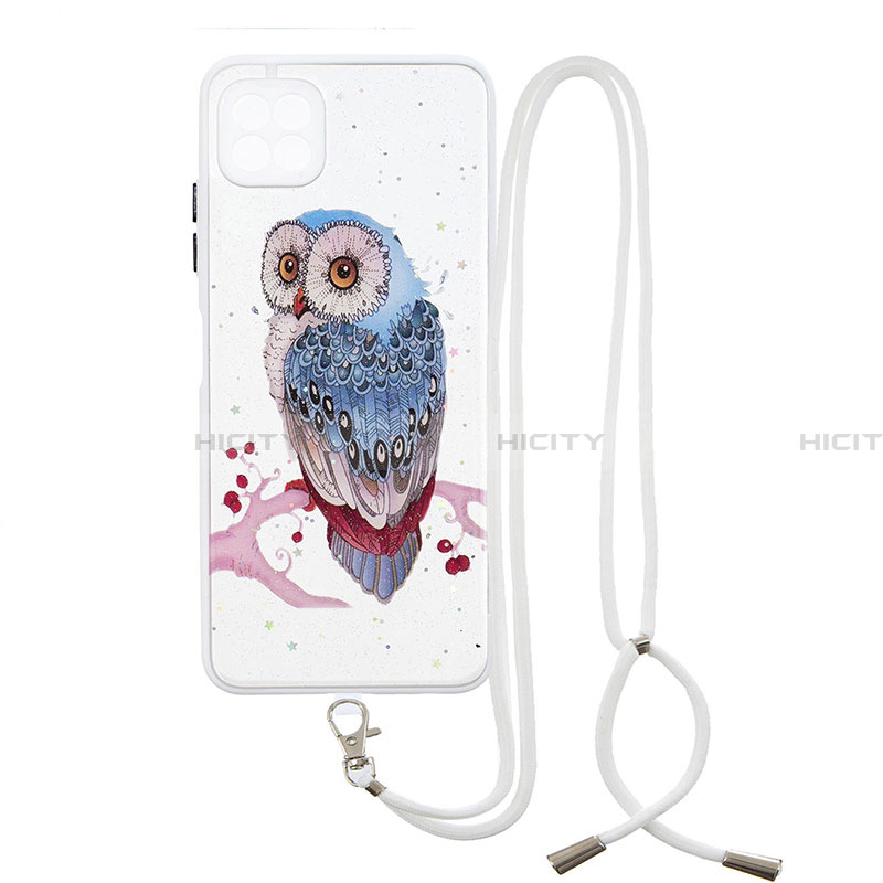 Funda Silicona Gel Goma Patron de Moda Carcasa con Acollador Cordon Lanyard Y01X para Samsung Galaxy A22 5G