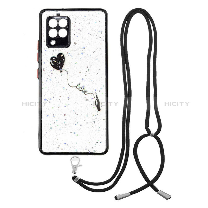 Funda Silicona Gel Goma Patron de Moda Carcasa con Acollador Cordon Lanyard Y01X para Samsung Galaxy A42 5G